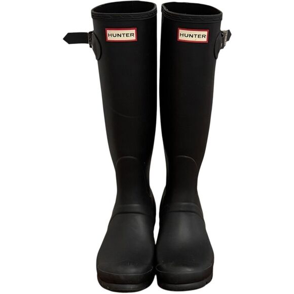 Hunter Shoes - Hunter Original Back Adjustable Buckle Strap Black Pull On Rain Boots. 7.